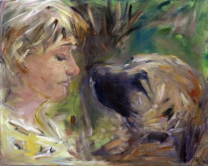 Jadwiga Maria Jarosiewicz -portret z psem