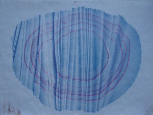 Nalan Avhan dalgali ebru owal niebieski 48x33