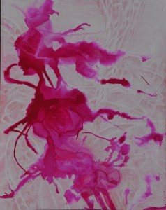 Narcyz Piórecki Krzak róży akry ekolina l na płótnie 100x80 2011